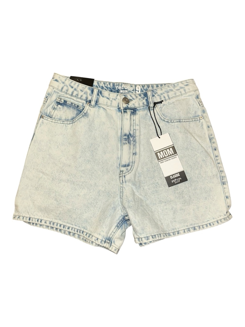 High Waist Light Blue Denim Mom Shorts
